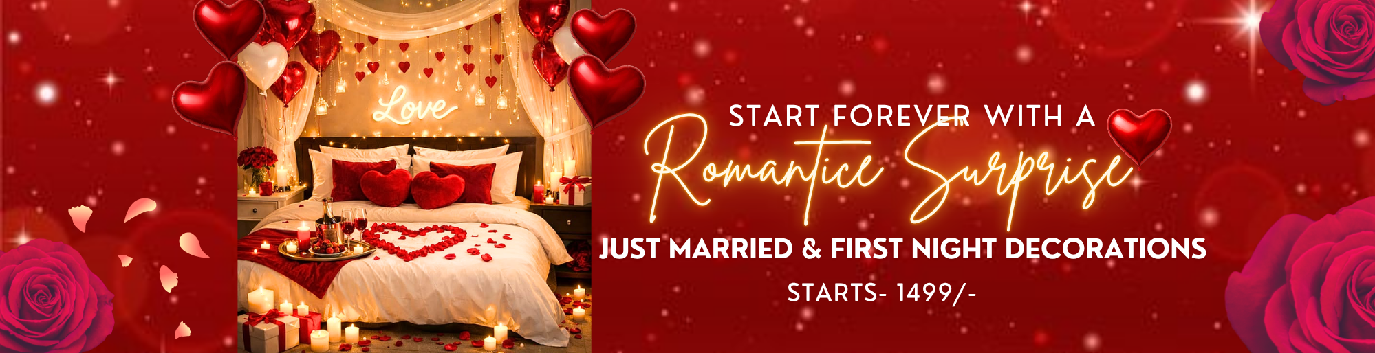 Just Married First Night decoration