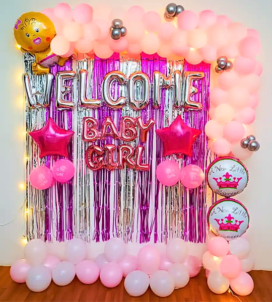 welcome baby girl arch decoration