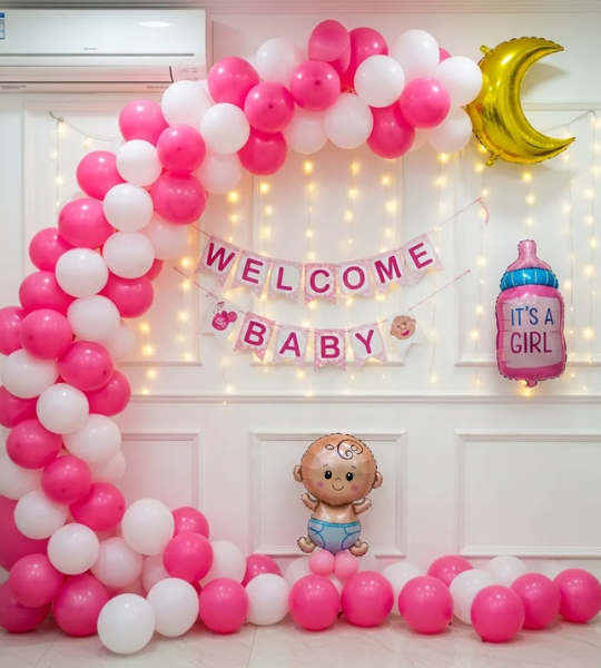 welcome baby balloon arch decoration