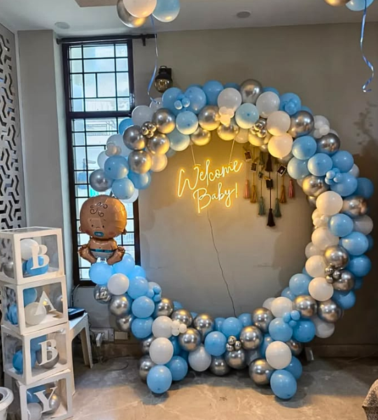 Welcome baby ring balloon decoration