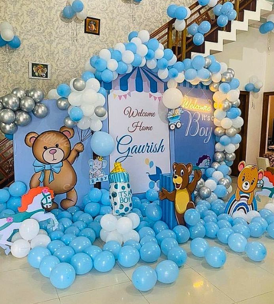 welcome baby boy backdrop decor