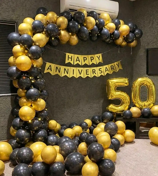 Balloon arch anniversary decor