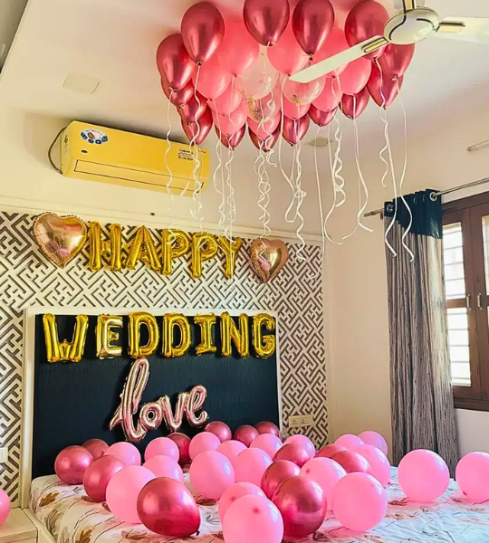 happy wedding room decor