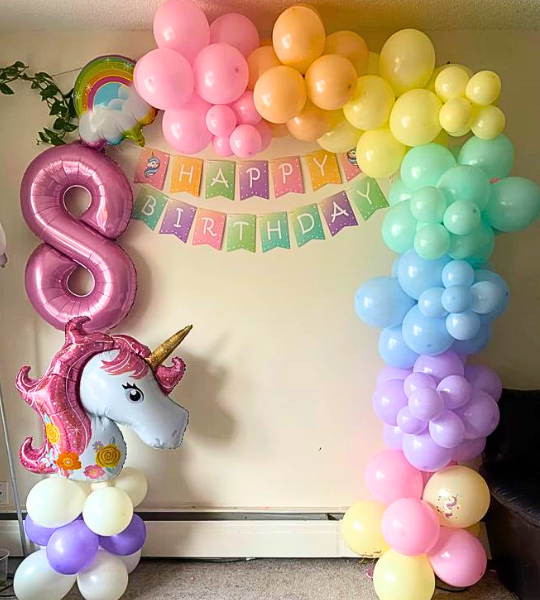 Unicorn theme balloon arch decoration