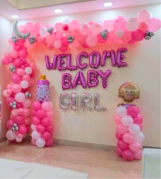 welcome baby girl arch decoration