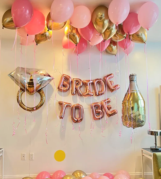 Simple trendy bride to be decor at home