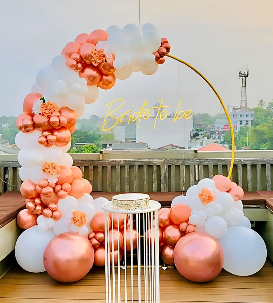 Bride to be decor at rooftop