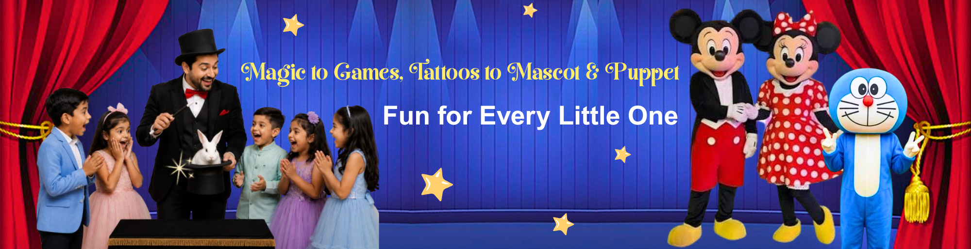 From Magic to Games, Tattoos to Mascot & Puppets Fun for Every Little One